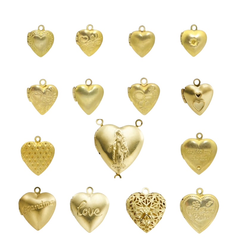 Heart Locket Necklace Photo - BoYuTe (50 개/몫) 금속 황동 하트