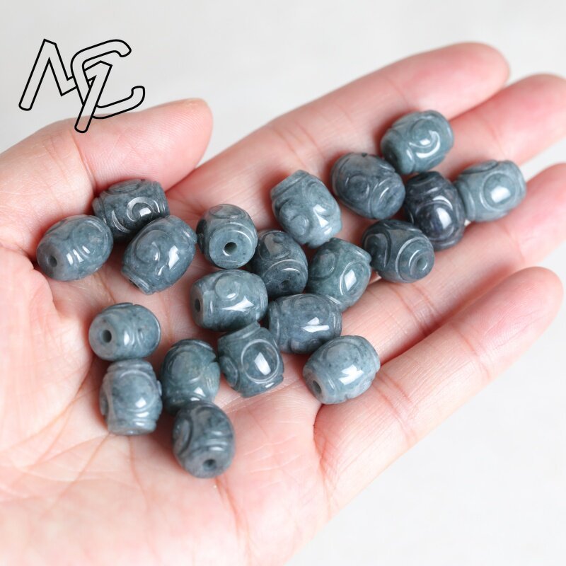 5PC 천연 블루 워터 옥 리플 버킷 비즈 DIY 팔찌 - Earrings 리뷰 및 가격