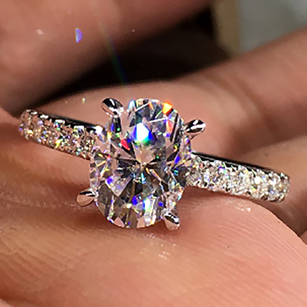 맞춤형 솔리드 10K 화이트 골드 여성 결혼 기념일 약 - Moissanite Engagement Ring 1 Carat 리뷰 및 가격