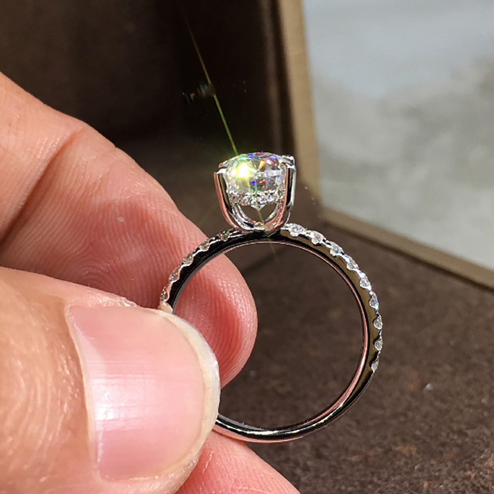 맞춤형 솔리드 10K 화이트 골드 여성 결혼 기념일 약 - Moissanite Engagement Ring 1 Carat 리뷰 및 가격