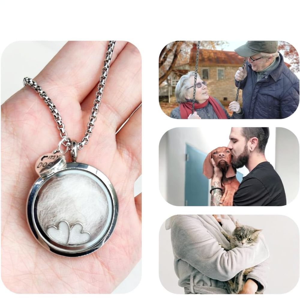 스테인리스 스틸 소재의 하트 모양 추모 목걸이, 반려동 - Heart Locket Necklace Photo 리뷰 및 가격