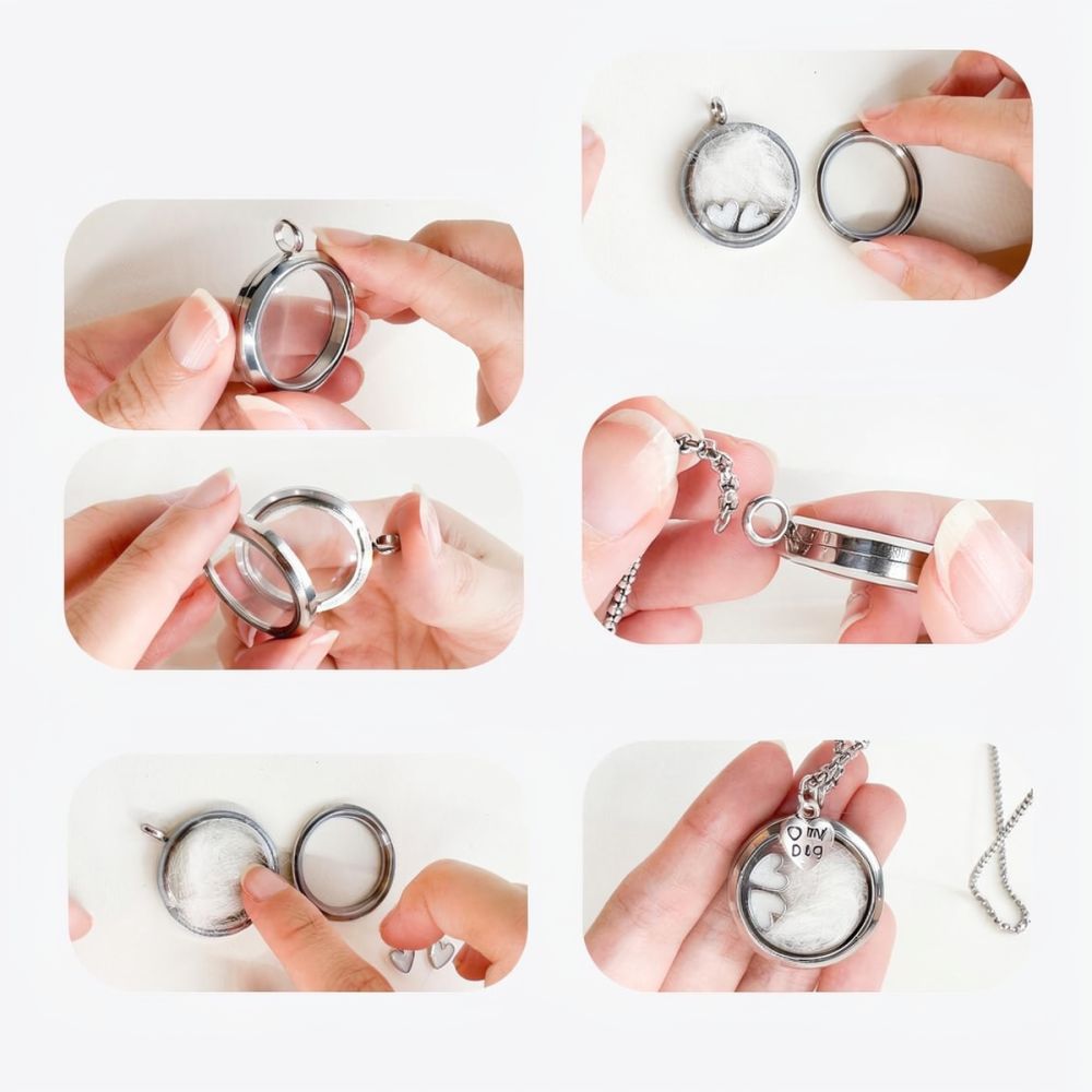 스테인리스 스틸 소재의 하트 모양 추모 목걸이, 반려동 - Heart Locket Necklace Photo 리뷰 및 가격