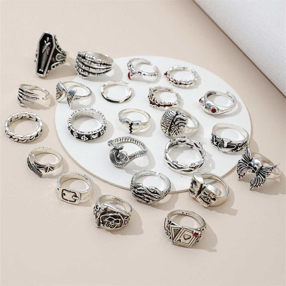 23개 세트의 펑크 스타일 기하학적 디자인 너클 링,  - Vintage Punk Knuckle Rings Set 리뷰 및 가격