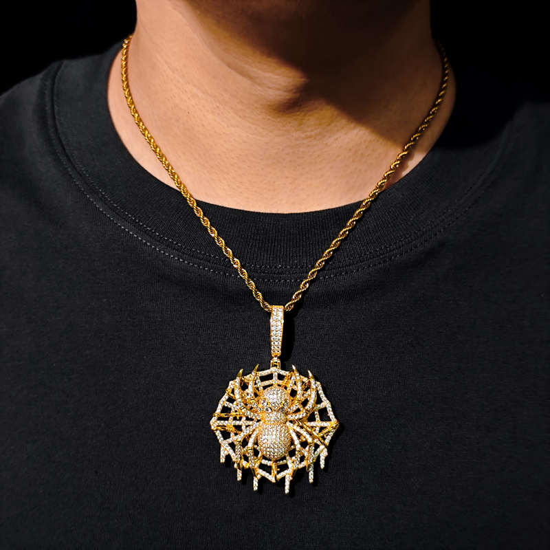 TUHE 고품질 VVS1 모이사나이트 스파이더 펜던트  - 925 Sterling Silver Chain Necklace Men 리뷰 및 가격