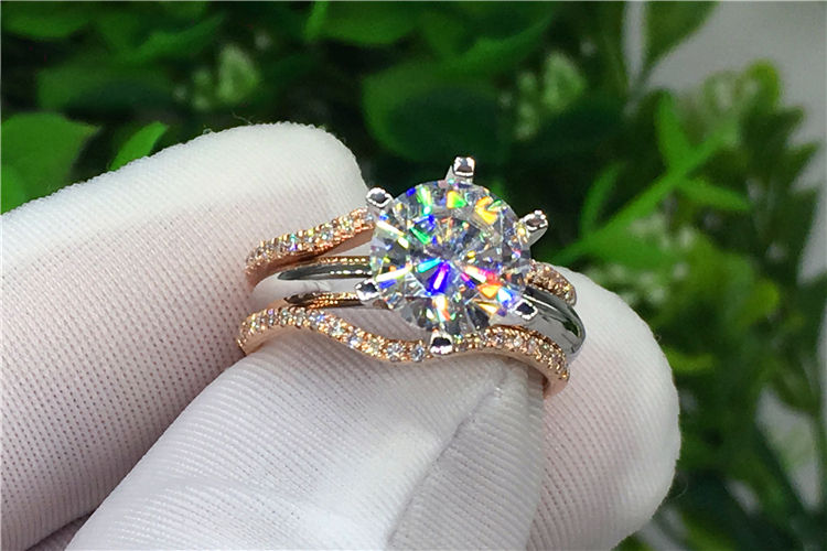 맞춤형 순금 18K Au750 화이트 골드 여성 웨딩  - Moissanite Engagement Ring 1 Carat 리뷰 및 가격