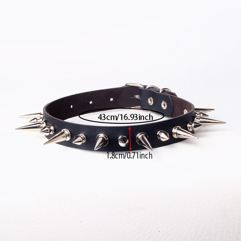 펑크 스타일의 긴 스파이크 초커, 여성 및 남성용 인조 - Goth Punk Spike Choker 리뷰 및 가격