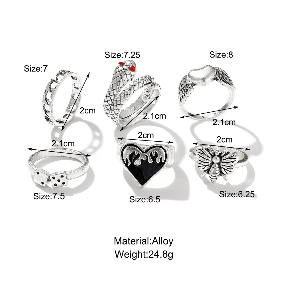 여성을 위한 빈티지 펑크 스타일의 뱀 모양 너클 링 6 - Vintage Punk Knuckle Rings Set 리뷰 및 가격