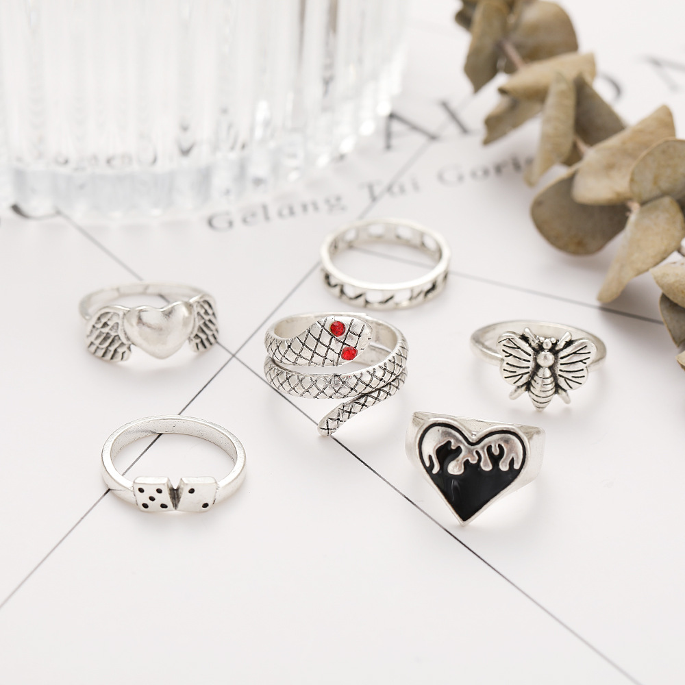여성을 위한 빈티지 펑크 스타일의 뱀 모양 너클 링 6 - Vintage Punk Knuckle Rings Set 리뷰 및 가격
